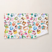 Waterverf Dierlijk Alfabet Schattige Kinderen Bad Handdoek (Handdoek)