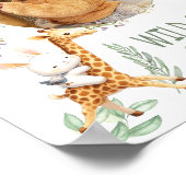 waterverf Dierlijke baby meisje eerste verjaardag  Poster (Hoek)