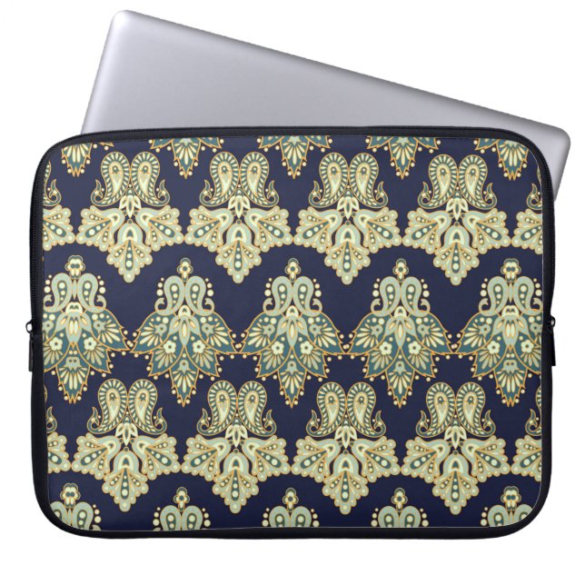 waterverf digitaal achtergrondpatroon op texturen laptop sleeve (Voorkant)