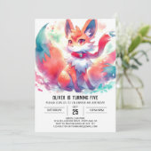 Waterverf Digitale Fox Verjaardag Kaart (Staand voorkant)