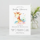 Waterverf Digitale Giraffe Baby shower Kaart (Staand voorkant)