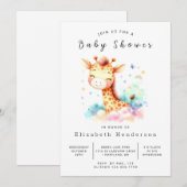 Waterverf Digitale Giraffe Baby shower Kaart (Voorkant / Achterkant)