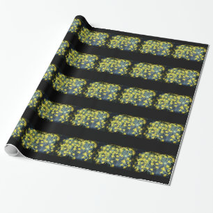 Waterverf Dill op zwart Cadeaupapier