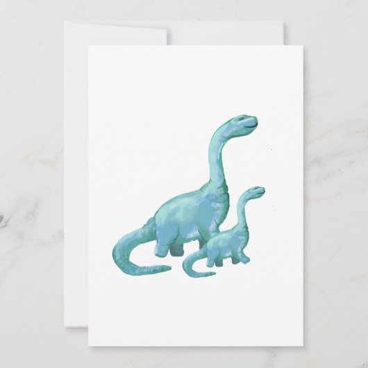 Waterverf Dino baby geboorte aankondiging (Achterkant)