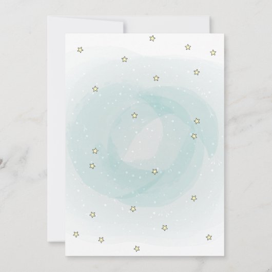 Waterverf Dino, Cake, Cadeaus uitnodiging (Achterkant)