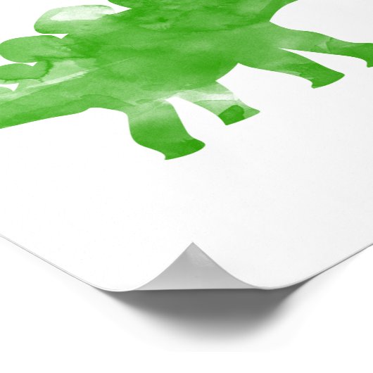 Waterverf Dino Dinosaur Baby Boy Nursery Print (Hoek)