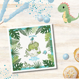 Waterverf Dino Egg Hatch Boy Baby shower Servet
