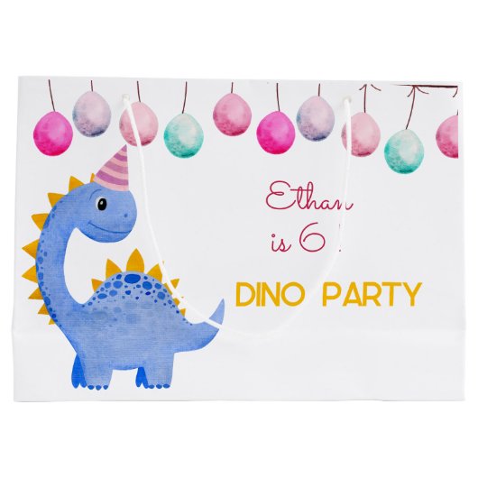 Waterverf Dino feestjes Groot Cadeauzakje (Achterkant)