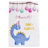 Waterverf Dino feestjes Medium Cadeauzakje (Achterkant)