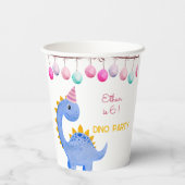 Waterverf Dino feestjes Papieren Bekers (Achterkant)