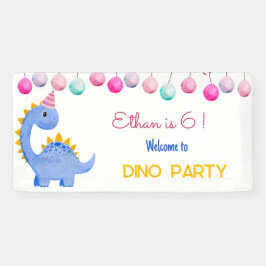 Waterverf Dino feestjes Spandoek