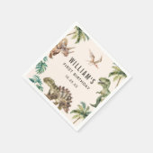 Waterverf Dinosaur 1e verjaardag Servet (Hoek)