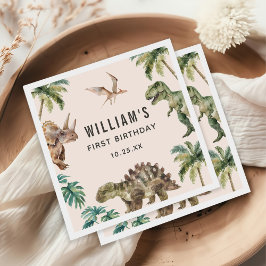 Waterverf Dinosaur 1e verjaardag Servet