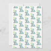 Waterverf Dinosaur 1e verjaardag Uitnodiging (Achterkant)