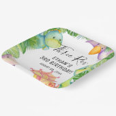 Waterverf Dinosaur 3e verjaardag Papieren Bordje (Gebogen)