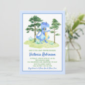 Waterverf Dinosaur Boy Baby shower Kaart (Staand voorkant)