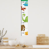 Waterverf Dinosaur Boy Growth Chart Persoonlijk Poster (Keuken)