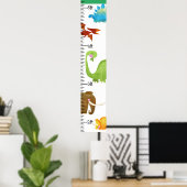 Waterverf Dinosaur Boy Growth Chart Persoonlijk Poster (Thuiskantoor)