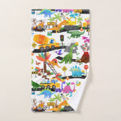 Waterverf Dinosaur Construction Kinder Cute Bad Handdoek (Handdoek)