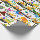 Waterverf Dinosaur Construction Kinder Cute Cadeaupapier (Hoek)