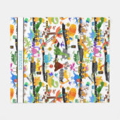 Waterverf Dinosaur Construction Kinder Cute Fleece Deken (Voorkant (Horizontaal))