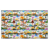 Waterverf Dinosaur Construction Kinder Cute Patter Stof (Fat Quarter)