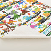 Waterverf Dinosaur Construction Kinder Cute Sherpa Deken (3/4)