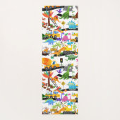 Waterverf Dinosaur Construction Kinder Cute Yogamat (Achterkant)