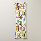 Waterverf Dinosaur Construction Kinder Personalize Lichaamskussen (Achterkant (Verticaal))