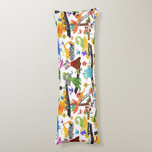 Waterverf Dinosaur Construction Kinder Personalize Lichaamskussen (Achterkant (Verticaal))