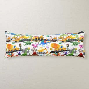 Waterverf Dinosaur Construction Kinder Personalize Lichaamskussen