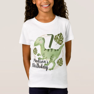 Waterverf Dinosaur Faux Glitter Birthday Party T-shirt