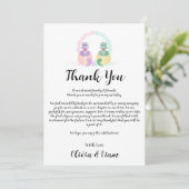 Waterverf Dinosaur Gender Reopenbaart Dank u wel Bedankkaart (Staand voorkant)