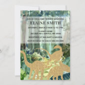 Waterverf Dinosaur Genderneutraal Baby shower Kaart (Voorkant)