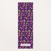 Waterverf Dinosaur gepersonaliseerde Kinder Paarse Yogamat (Voorkant)