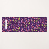 Waterverf Dinosaur gepersonaliseerde Kinder Paarse Yogamat (Voorkant (horizontaal))