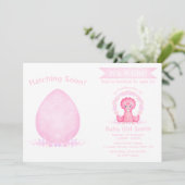 Waterverf Dinosaur Girl Baby shower Kaart (Staand voorkant)