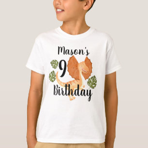Waterverf Dinosaur Greenery Birthday Party T-Shir T-shirt