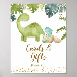 Waterverf Dinosaur-kaarten en cadeaubonnen Poster