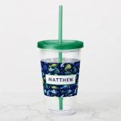 Waterverf Dinosaur Kinder gepersonaliseerd dinatro Acryl Drinkbeker (Voorkant)