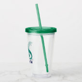 Waterverf Dinosaur Kinder Gepersonaliseerde Groene Acryl Drinkbeker (Links)