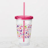 Waterverf Dinosaur Kinder Gepersonaliseerde Meisje Acryl Drinkbeker (Rechts)