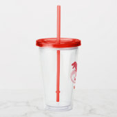 Waterverf Dinosaur Kinder Gepersonaliseerde Rode D Acryl Drinkbeker (Rechts)