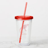 Waterverf Dinosaur Kinder Gepersonaliseerde Rode D Acryl Drinkbeker (Achterkant)