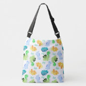 Waterverf Dinosaur Naadloos Patroon Crossbody Tas (Voorkant)