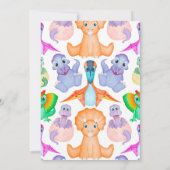 Waterverf Dinosaur over gender op maat Kaart (Achterkant)