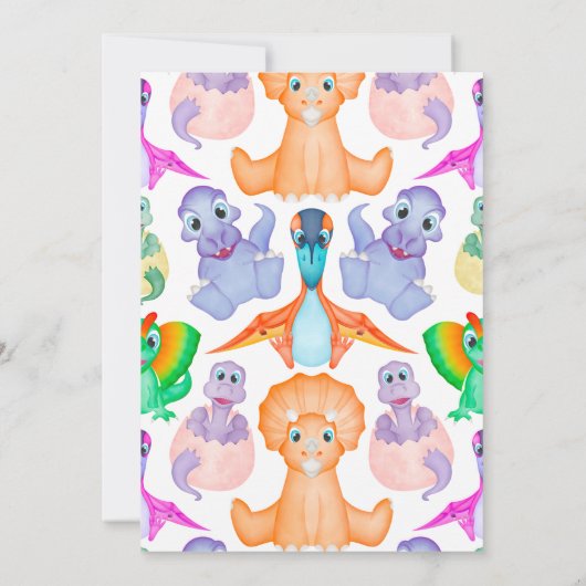 Waterverf Dinosaur over gender op maat Kaart (Achterkant)