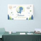 Waterverf Dinosaur Roar T Rex 1e verjaardag Spandoek (Beurs)