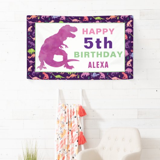 Waterverf Dinosaur T-Rex Birthday Party Girls Spandoek (Insitu)
