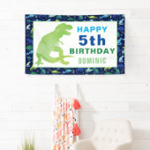 Waterverf Dinosaur T-Rex Birthday Party Spandoek (Insitu)